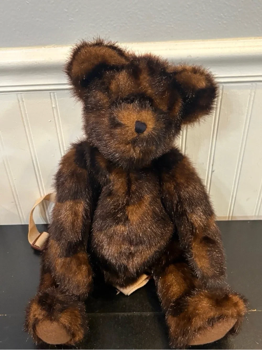 Vintage Boyds Bears Plush Backpack B.P. Tagalong Teddy Bear Faux Fur 18